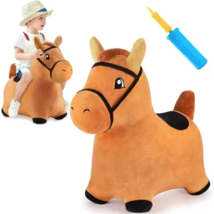 iPlay iLearn Bouncy Pals Brown Hopping Horse