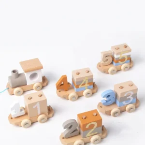 Wooden Montessori Early Education Puzzle Train