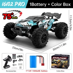 WLtoys  Pro 1:16 75KM/H 4WD RC Car With LED Light