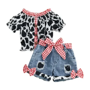Girls Summer Outfit Leopard Print